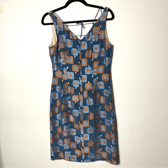 Vintage Tocca Geometric Silk Shift Dress 8 - Picture 8 of 10
